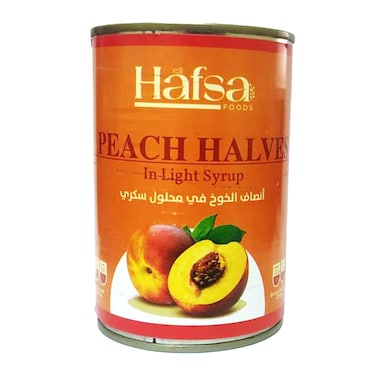 حفصه أنصاف خوخ في محلول سكري - 420 جرام