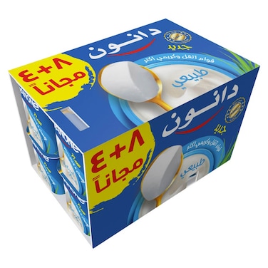 دانون زبادي سادة طبيعي - 100 جم -12 عبوة