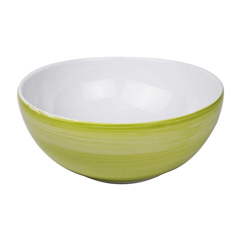 A One Big Brushed Porcelain Bowl - Green