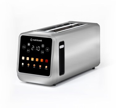 Nutricook 4-Slice Smart Toaster with 6 Browning Levels, Auto Shut-Off, Reheat, Defrost, Bun Warmer &amp; Favorite Button   Bagel, Waffle, Pastry, Muffin Modes   Stainless Steel,1450W