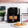 Nutricook Air Fryer Slim, 5L, 1KGs, Large Basket, Space-Saving Slim Design, Air Fry, Bake, Reheat, with 5 Presets, Clear Window &amp; Light, AFS100, Black, 1500 Watts