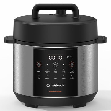 Nutricook Smart Pot Electric Pressure Cooker, 4L Capacity, 900W, 11 Cooking Programs, Dishwasher-Safe, Food-Grade Stainless Steel Pot,Built-in Safety Features,NC-SP150