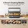 Nutricook 2000W Ceramic Contact Grill   180&deg; Flat Open Design, Adjustable 5-Position Height, 5 Smart Cooking Modes, Ribbed Grill Plates   PFOA-Free Nonstick, Steak Chicken Fish Sandwich Grill Press