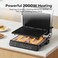 Nutricook 2000W Ceramic Contact Grill   180&deg; Flat Open Design, Adjustable 5-Position Height, 5 Smart Cooking Modes, Ribbed Grill Plates   PFOA-Free Nonstick, Steak Chicken Fish Sandwich Grill Press
