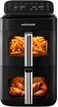 Nutricook Dual Basket Vertical Air Fryer with Window, Sync Finish &amp; Dual Cook, 6 Preset Programs + Manual Mode, 4-Layer Cooking with Racks, Top Heating Coils, Space-Saving Stacked Design, NC-AFDS330