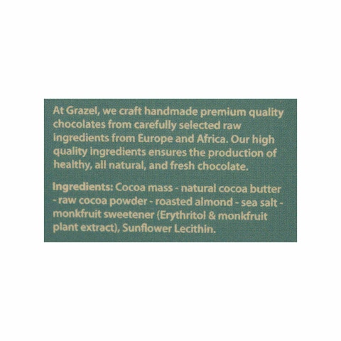 Grazel Sugar Free Dark Chocolate with Sea Salt and Almond - 35 gram