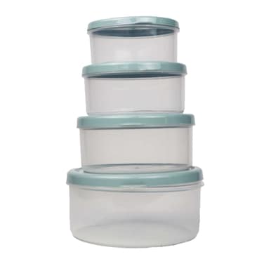 الوطنية طقم علب حفظ طعام دائرية - 4 قطع