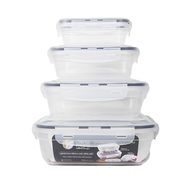 رينامورا طقم علب حفظ طعام مستطيلة - 4 قطع