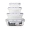 رينامورا طقم علب حفظ طعام مستطيلة - 4 قطع