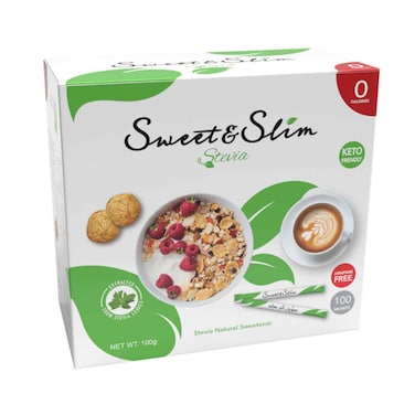 Sweet &amp; Slim Stevia Diet Sugar - 100 Sachet 