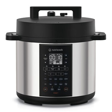 Nutricook SMART POT 3, Rice Cooker, Steamer, Saut&eacute; Pot, Yogurt Maker, 12-in-1 Electric Pressure Slow 20 Programs, New Lid, 1200w, SS 6L