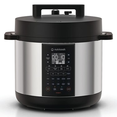 Nutricook SMART POT 3, Rice Cooker, Steamer, Saut&eacute; Pot, Yogurt Maker, 12-in-1 Electric Pressure Slow 20 Programs, New Lid, 1500w, SS Sp330, 8L