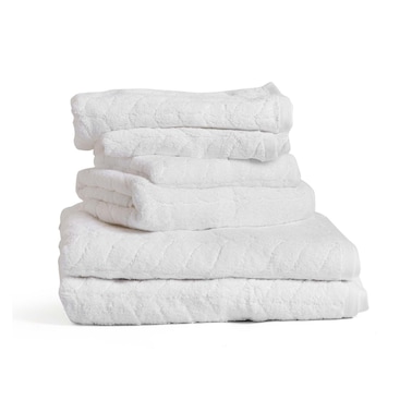Mehalla Jacquard Towel Set - 6 Pieces - White
