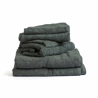 طقم فوط جاكار محلة - 6 قطع - فحمي