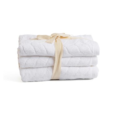 طقم فوط وجه محلة جاكار - 4 قطع - ابيض