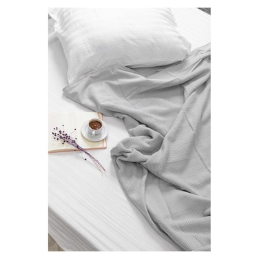 كوفرته سرير محله محبوكه - 180x250 - رمادى