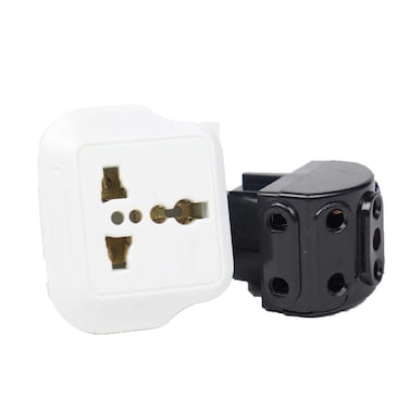 بيست محول فيشة ثلاثية الى ثنائية + مشترك كهرباء بخمس منافذ