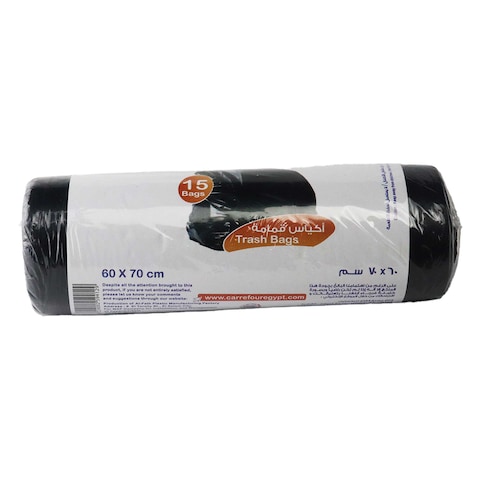 Carrefour Trash Bags - 60x70 cm - 15 Pieces