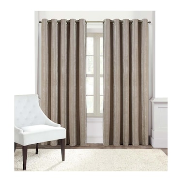 ناجح ستارة نافذة سادة - 135 * 250 سم - أبيض