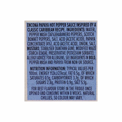 Encona Papaya Hot Pepper Sauce - 142 ml