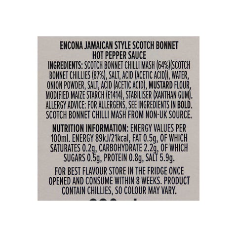 Encona Jamaican Scotch Bonnet Sauce - 142 ml
