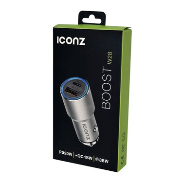 ICONZ PD CAR CHARGER SILVER