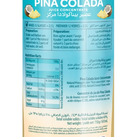 Vitrac Pina-colada Syrup - 635ml