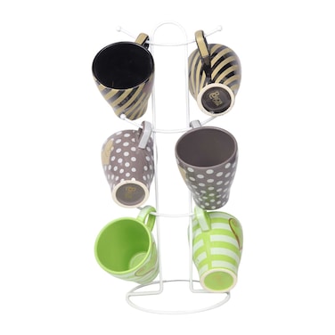 بون شينا طقم مجات شاي - 6 قطع + حامل