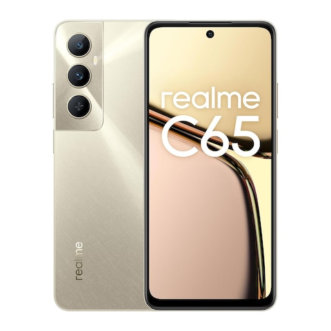 ريلمي C65 - شاشة 6.67 بوصة - 128 جيجابايت/6 جيجابايت ثنائي الشريحة بشبكة الجيل الرابع - ذهبي
