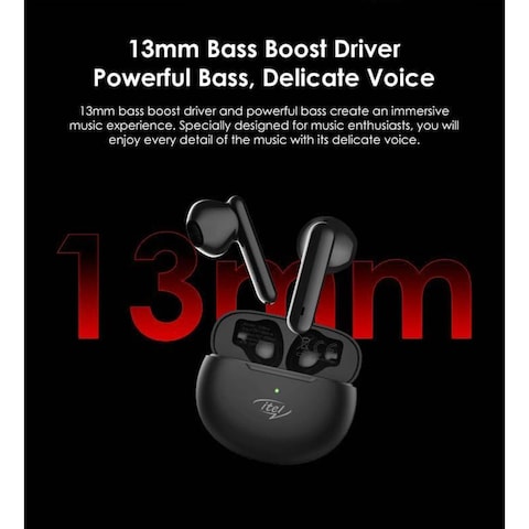 Itel Wireless EarBuds IPX5 - Black - T1 Neo