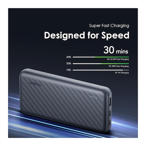 Oraimo Power Bank Slice Link 10000mAh - 12W - Black - P5101
