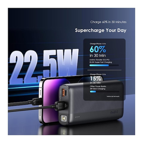 Oraimo Power BankTraveler 20000mAh - 22.5W - Black - 7204Q