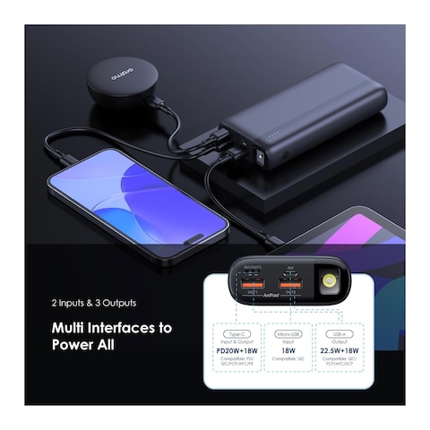 Oraimo Power BankTraveler 20000mAh - 22.5W - Black - 7204Q