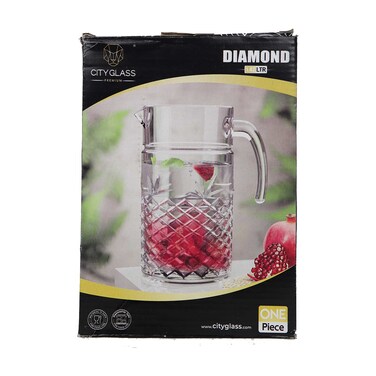 City Glass Diamond Jug - 1.3 Liter