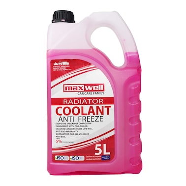 Max Well Engine Coolant for Car Radiator - 5 Liter - Red