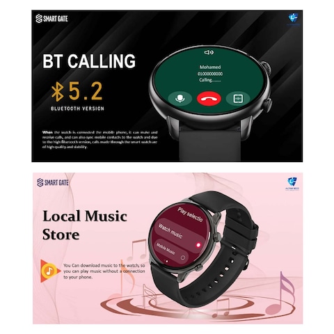 Smart Gate Smart Watch 1.43 Inch - Black - SGW-ULTRABLK