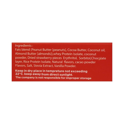Keto Rockets Sugar Free Chocolate Coated Keto Bar with Strawberry - 40 gm