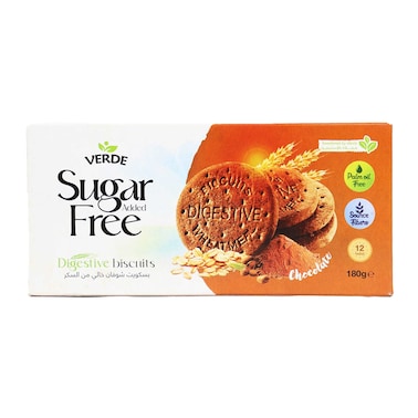 Verde Digestive Sugar Free Chocolate Biscuits - 180 gram