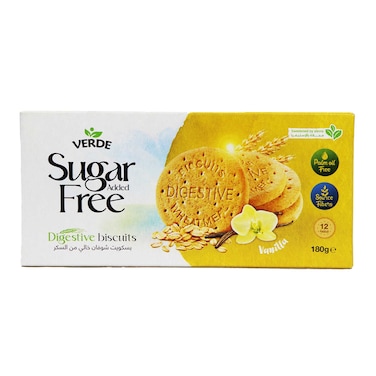 Verde Digestive Sugar Free Vanilla Biscuits - 180 gram