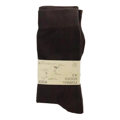 LC MEN SOCKS LONG 3 PCS BROWN