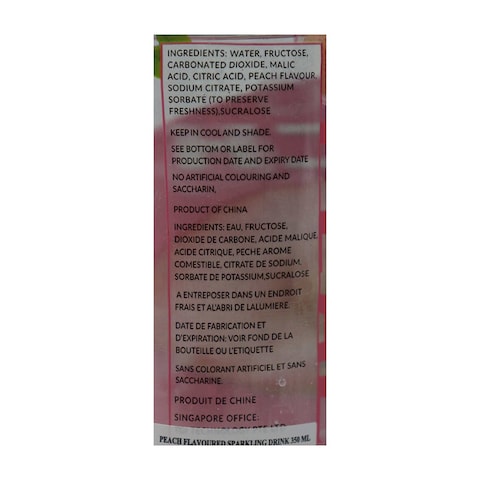 Elisha Sparkling Water Peach - 350ml