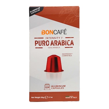 بون كافيه كبسولات قهوة بورو ارابيكا متوافقة مع نسبريسو - 10 كبسولات