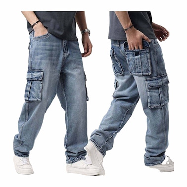 Men Cargo Jeans Pants Assorted Colors - S25