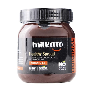 ميلكاتو هيلثى سبريد شوكولاتة دايت بقطع البندق - 375 جرام