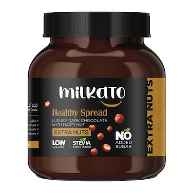 ميلكاتو هيلثي سبريد شوكولاتة غامقة اكسترا مكسرات - 375 جرام