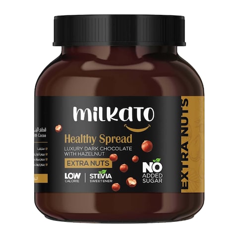 Milkato Healthy Dark Chocolate Spread with Extra Nuts - 375gm