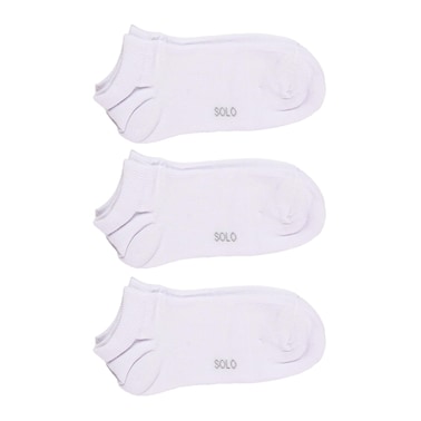Solo Basic Kids Socks - White - Pack of 3