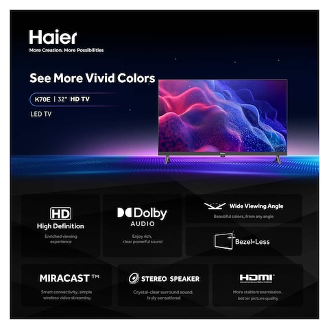 Haier 32-inch HD LED TV - H32K70E