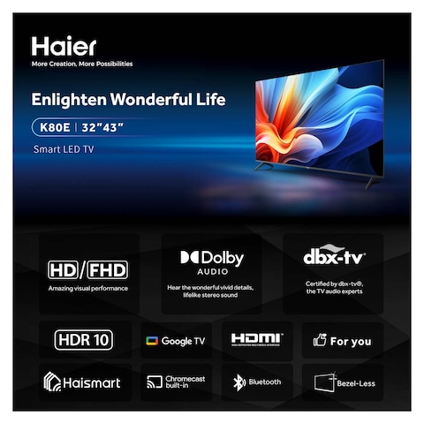 Haier 43-inch Full HD Smart TV - H43K80EF