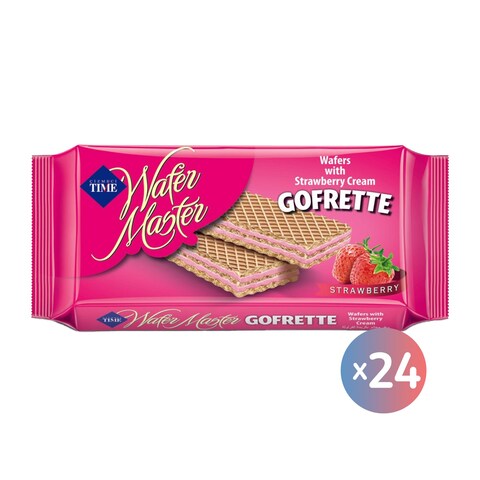 Time Gofrette Wafer Master with Strawberry Cream - 35 gram - 24 Pieces